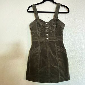 Express Olive Green Corduroy Button up Dress